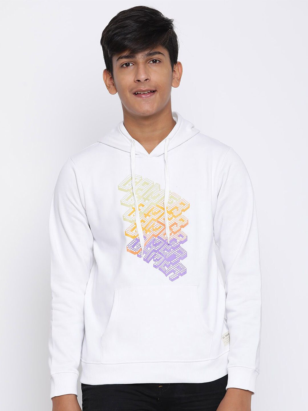 Lil Tomatoes Boys White Fleece Printed Hooded Sweatshirt-picture-40