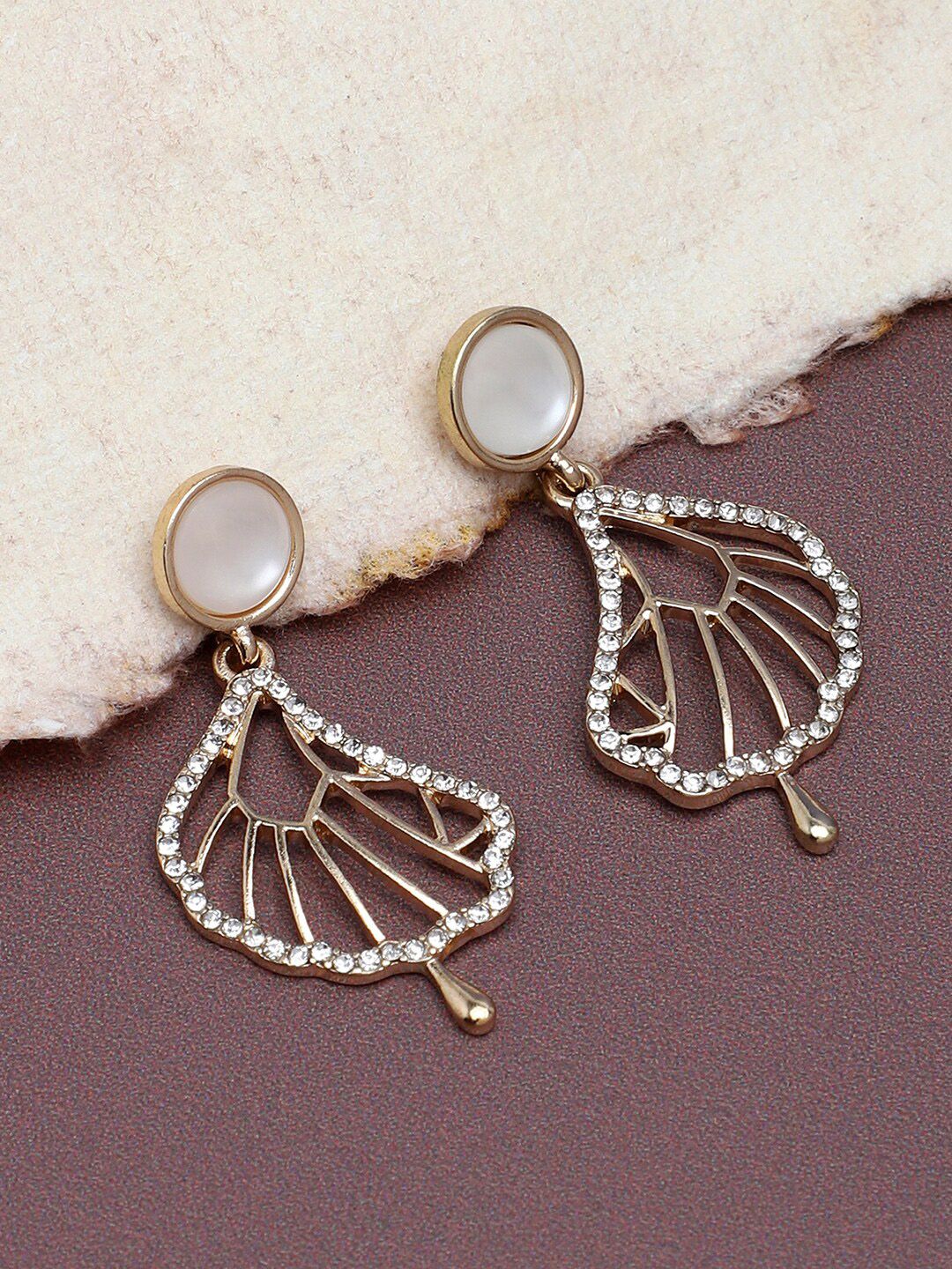 SOHI White Contemporary Drop Earrings-picture-11
