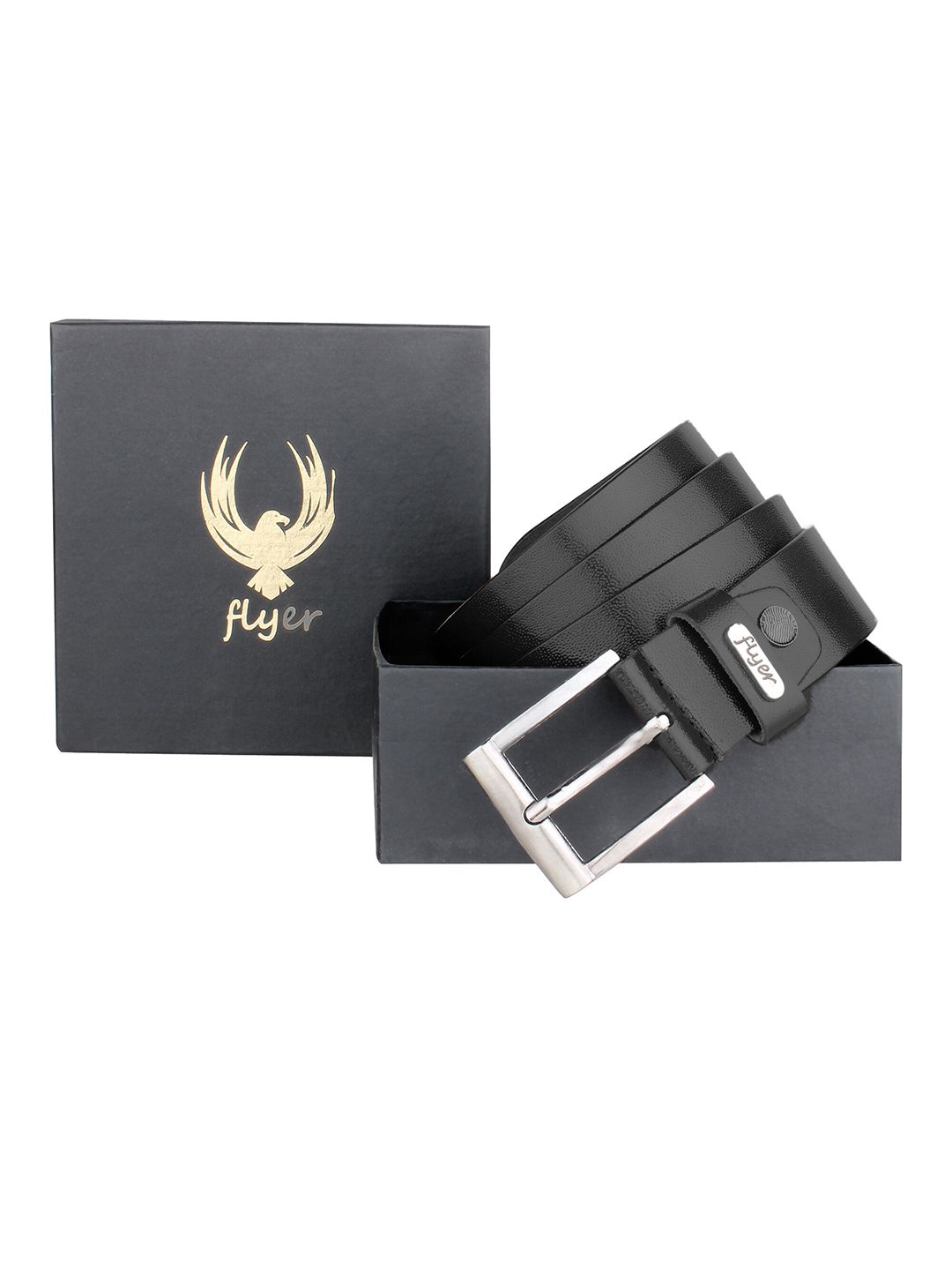 Flyer Men Black Textured Leather Formal Belt-picture-40