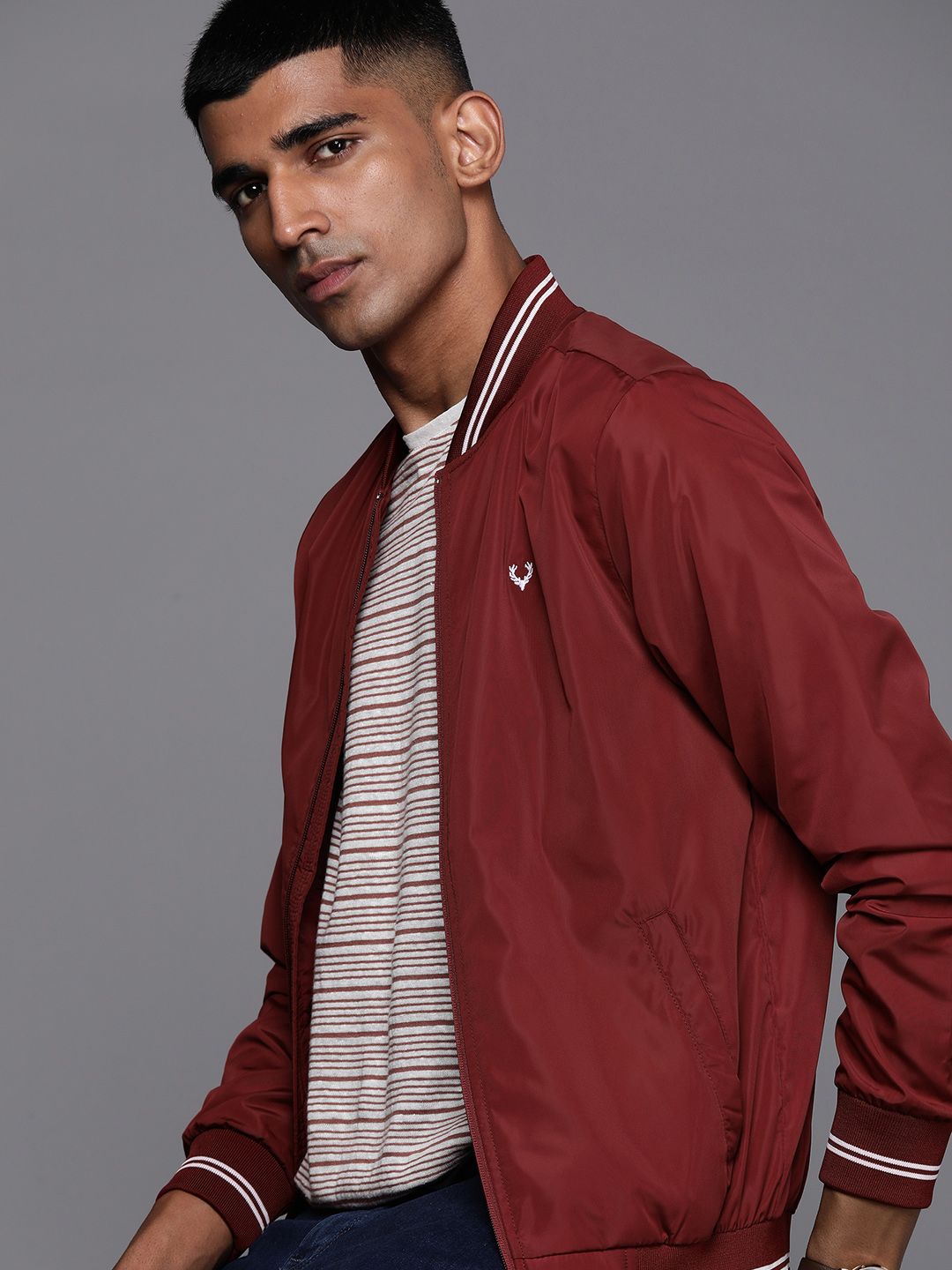 Allen solly red hot sale reversible jacket