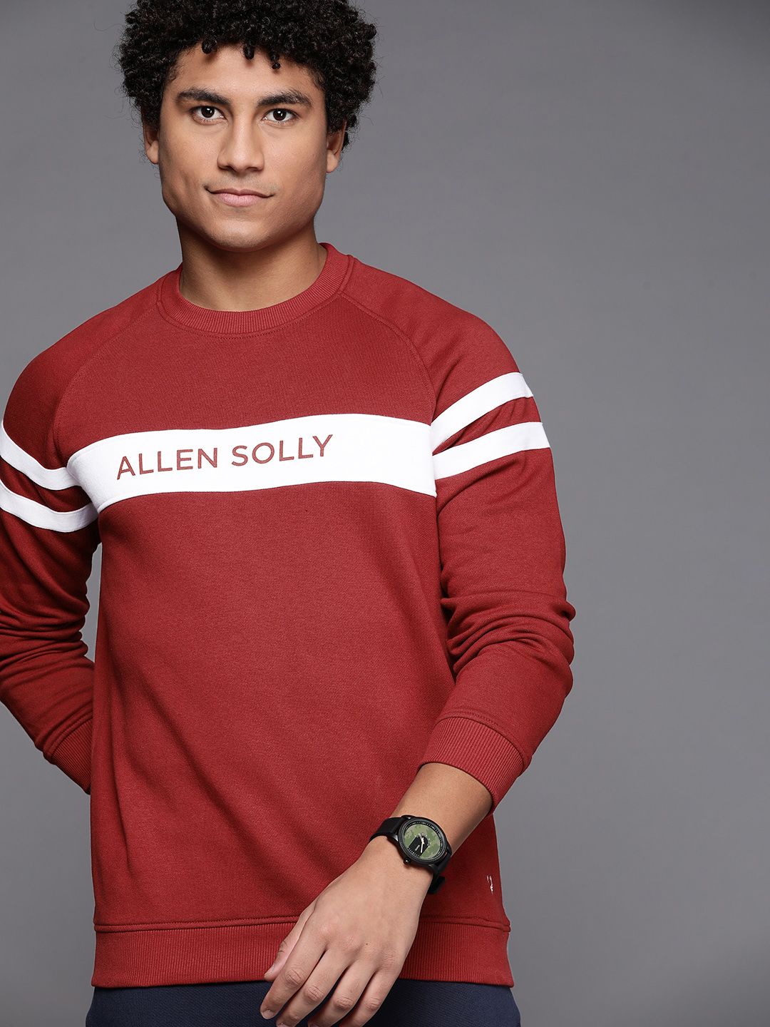 Allen solly red online sweatshirt