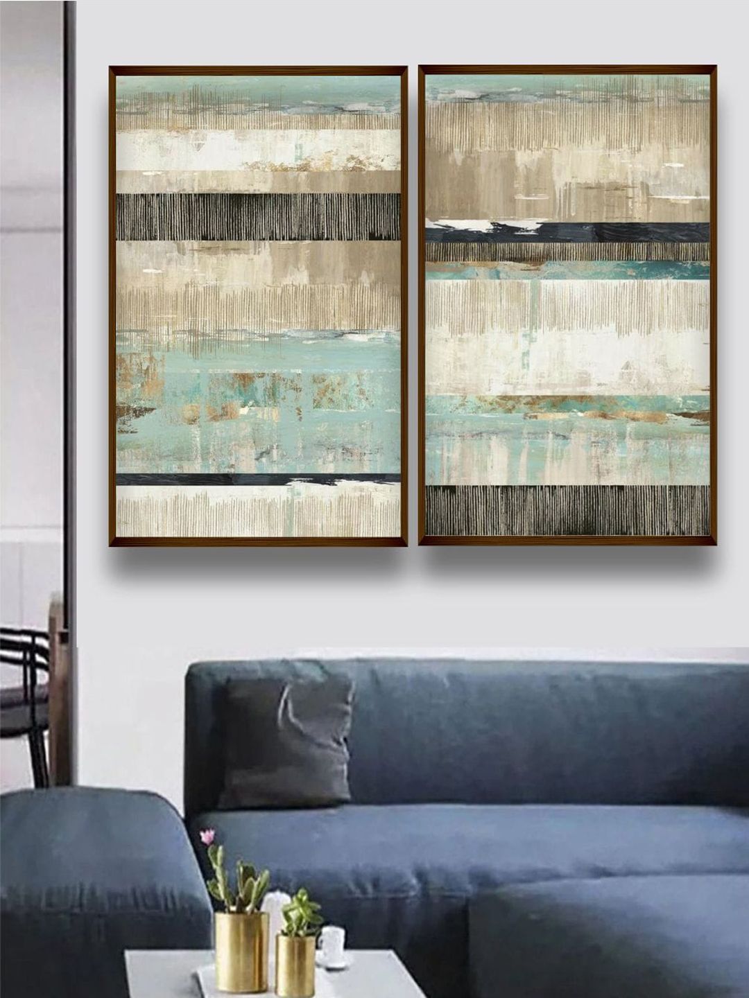 The Art House Black & Grey Abstract Printed Framed Wall Art-picture-34