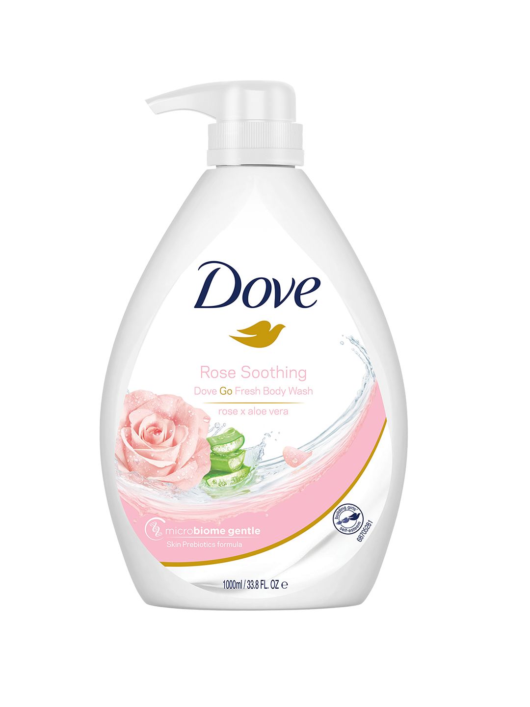 Dove Rose Soothing Go Fresh Microbiome Gentle Body Wash with Aloe Vera - 1L
