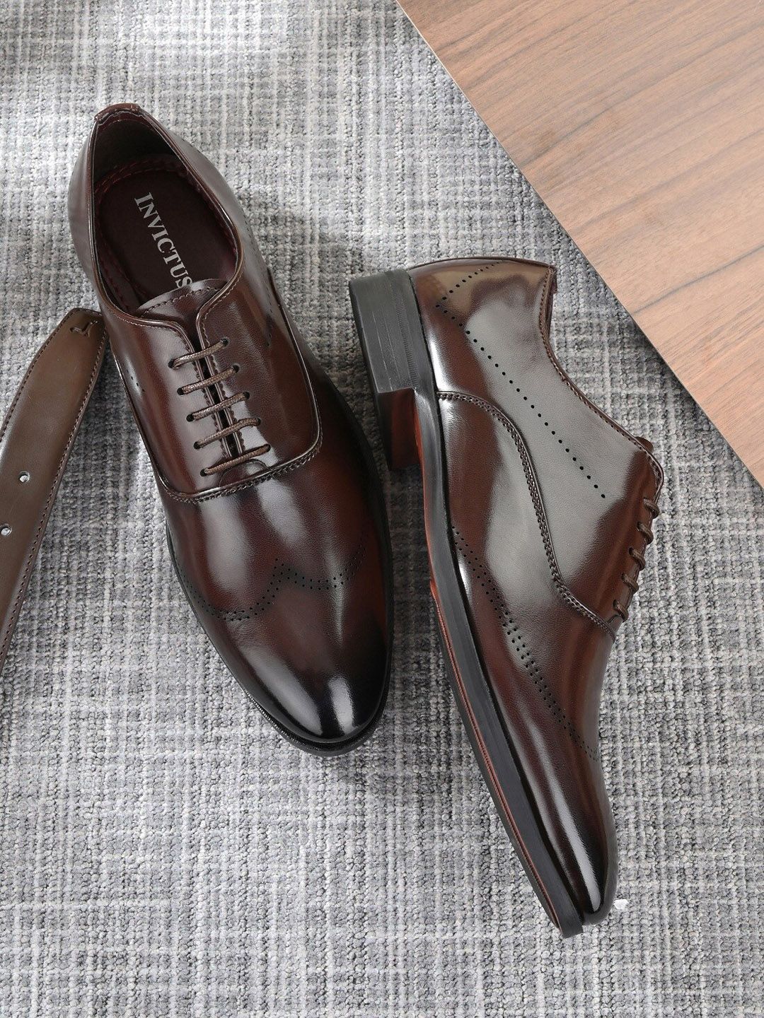 INVICTUS Men Brown Solid Formal Lace-Up Derby-image-20