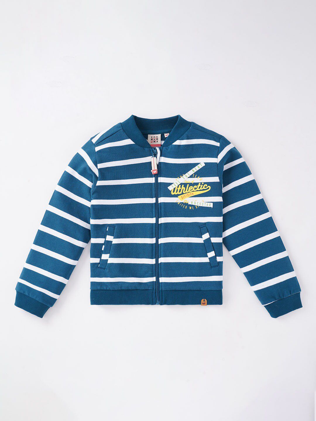 Ed-a-Mamma Boys Blue Striped Crop Tailored Jacket-picture-18