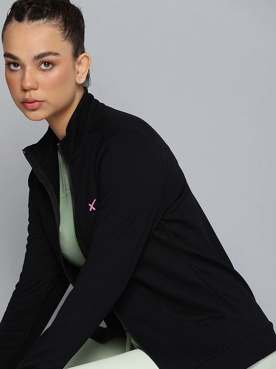 HRX by Hrithik Roshan Women Black Solid Sweatshirts