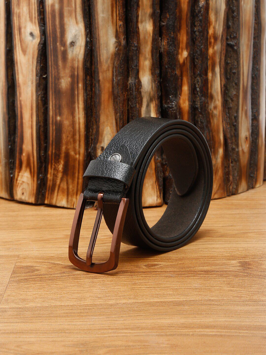 MUTAQINOTI Men Black Textured Leather Formal Belt-picture-25