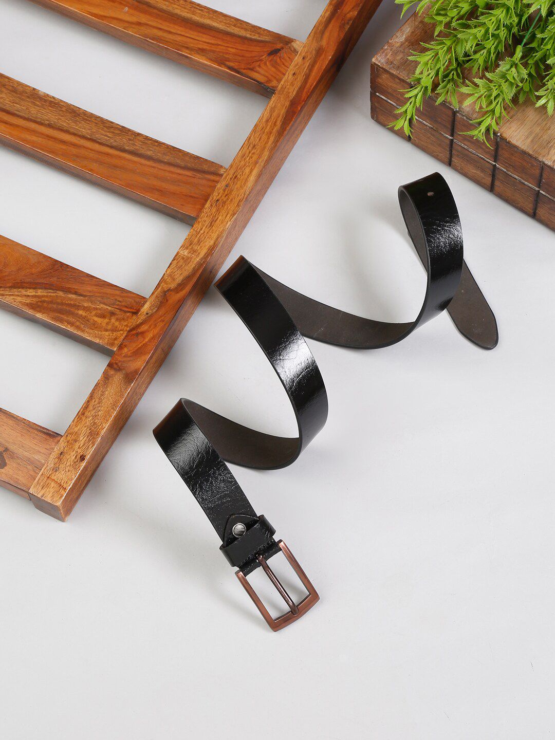 MUTAQINOTI Men Black Textured Leather Formal Belt-picture-25