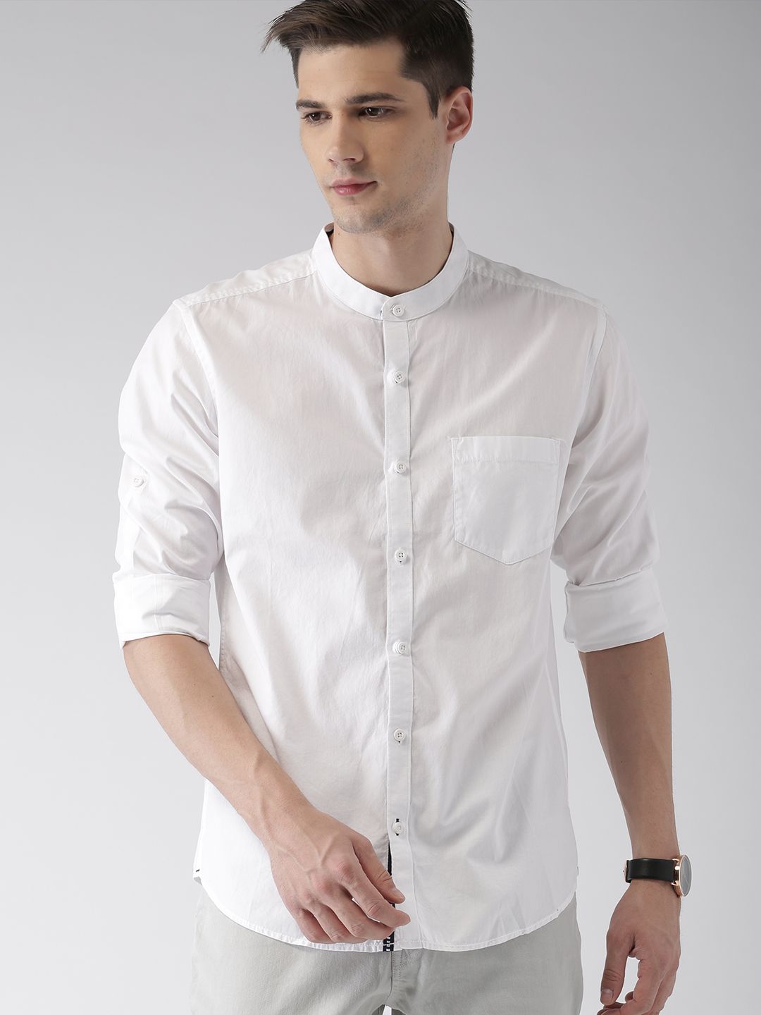 Buy HIGHLANDER Men White Slim Fit Solid Casual Shirt  - Shirts for Men 2050688 | Myntra