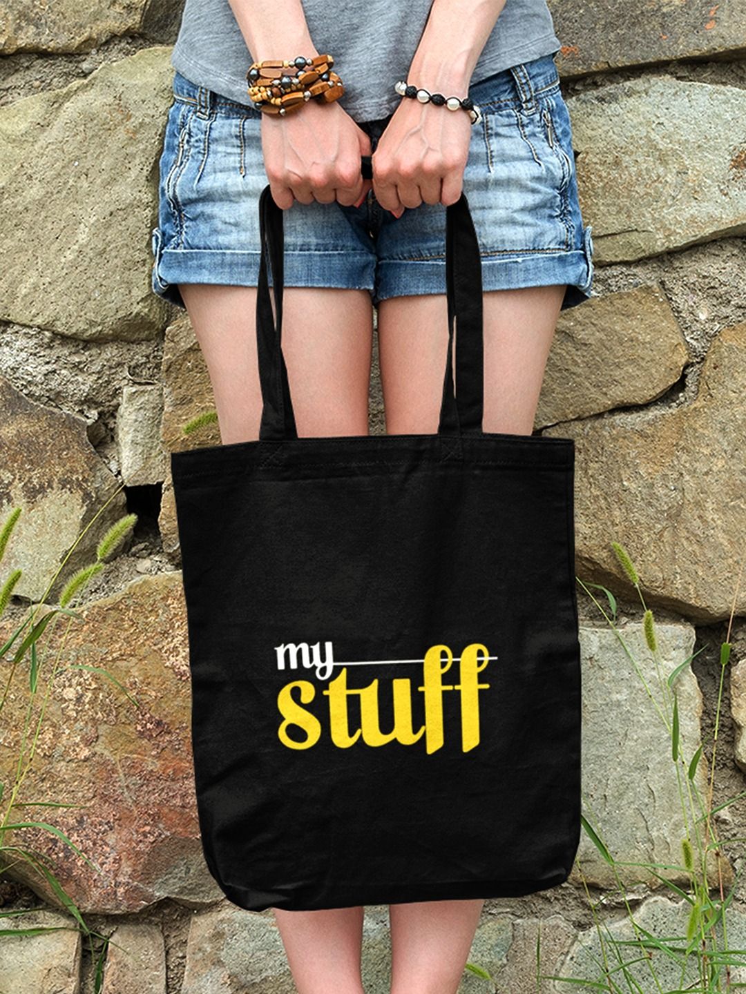 Doodle Eco-Friendly Reusable Cotton My Stuff Canvas Zipper Tote Bag-picture-55