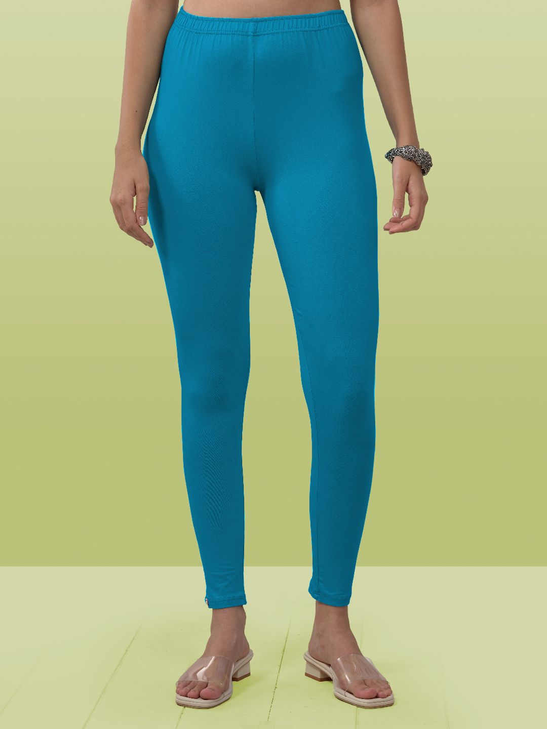 lyra YRA Women Blue Solid Ankle Length Leggings-picture-39