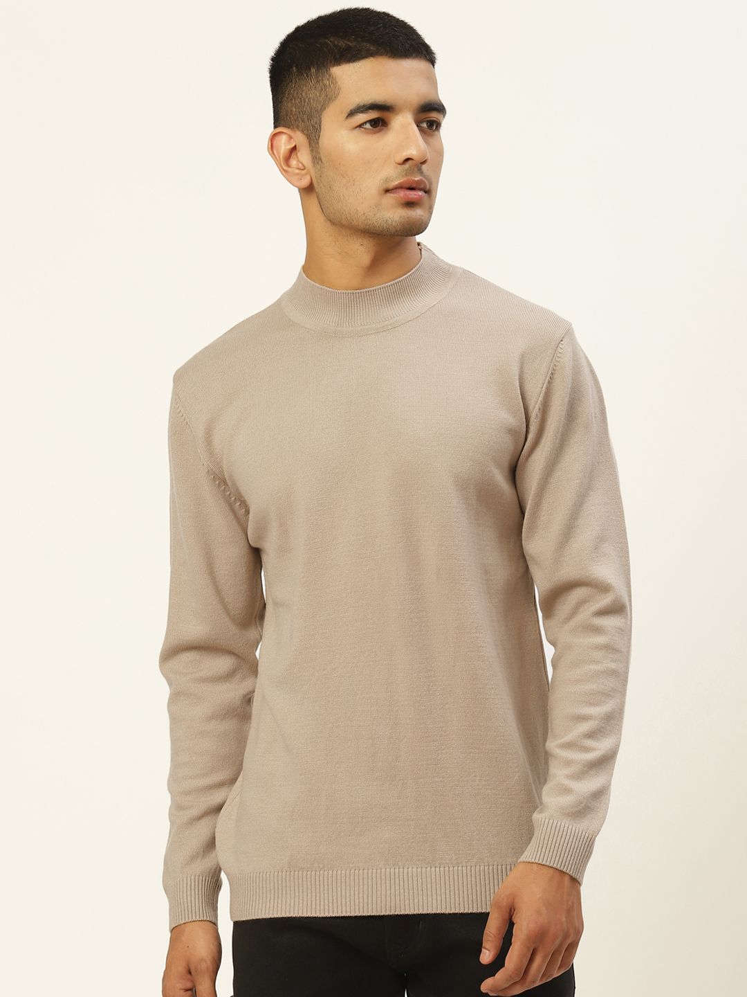 RVK Men Beige Solid Pullover-image-46