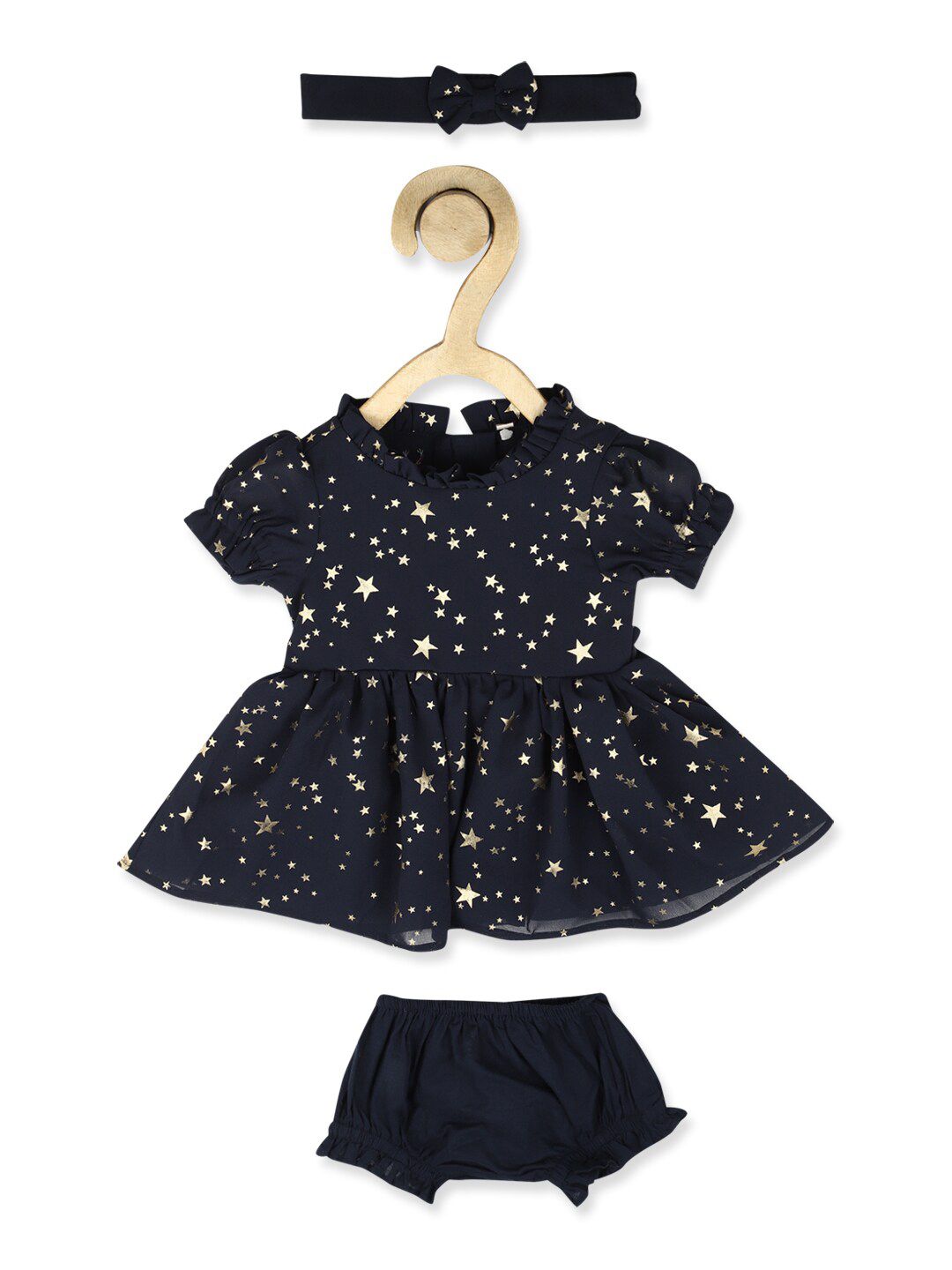 Allen Solly Junior Girls Navy Blue Printed Fit & Flare Dress-picture-11