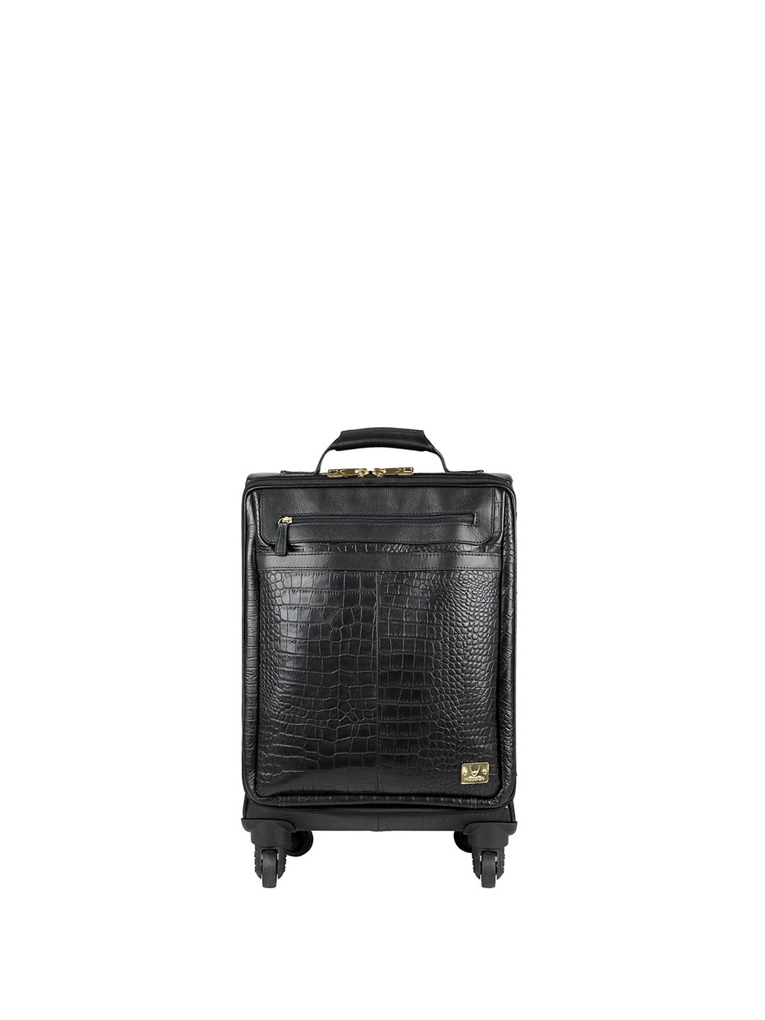 Hidesign Black Textured Leather Trolley-image-16