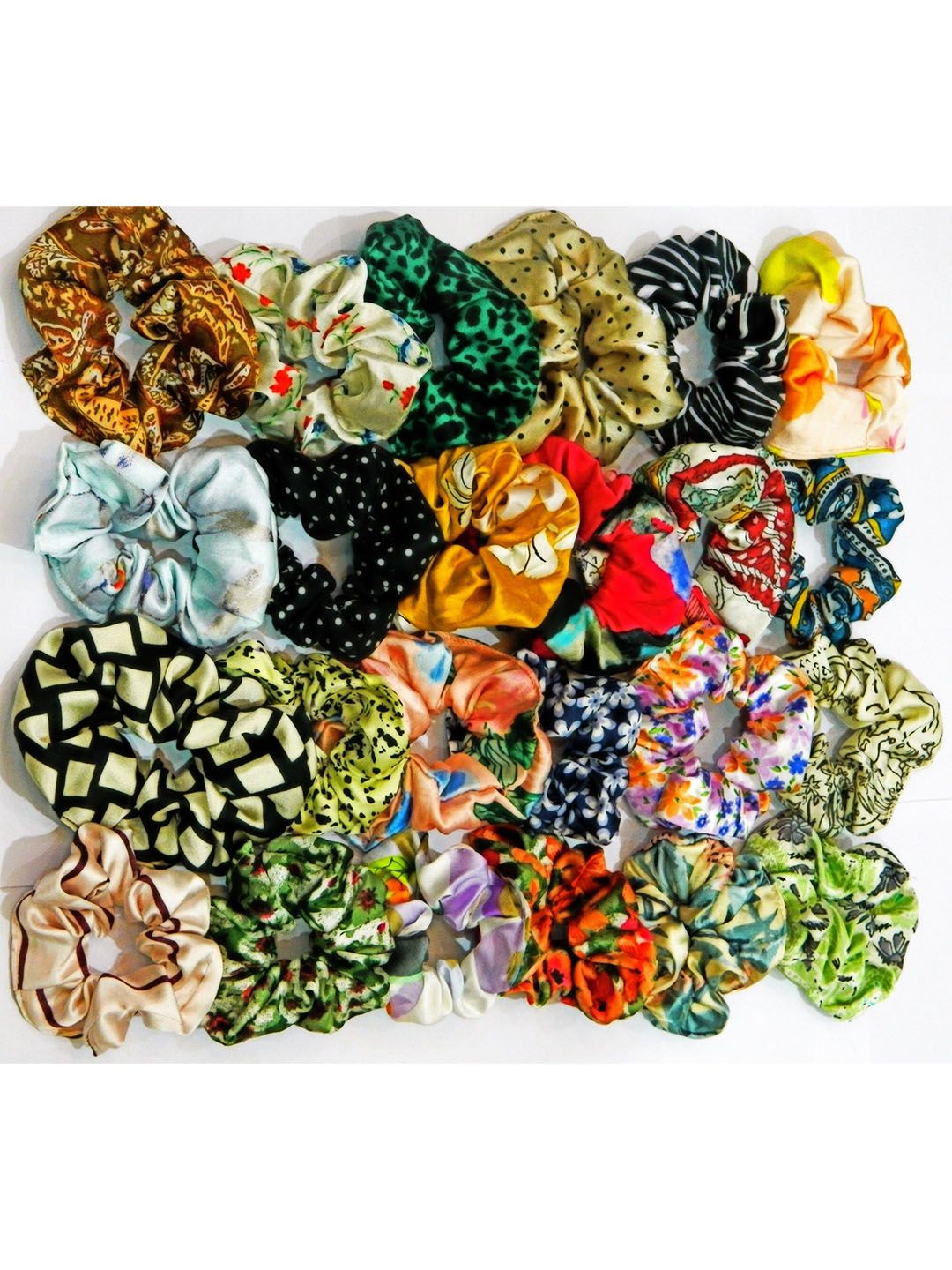 DIAN Women Fluorescent Green & Mustard Set of 30 Ponytail Holders-picture-35