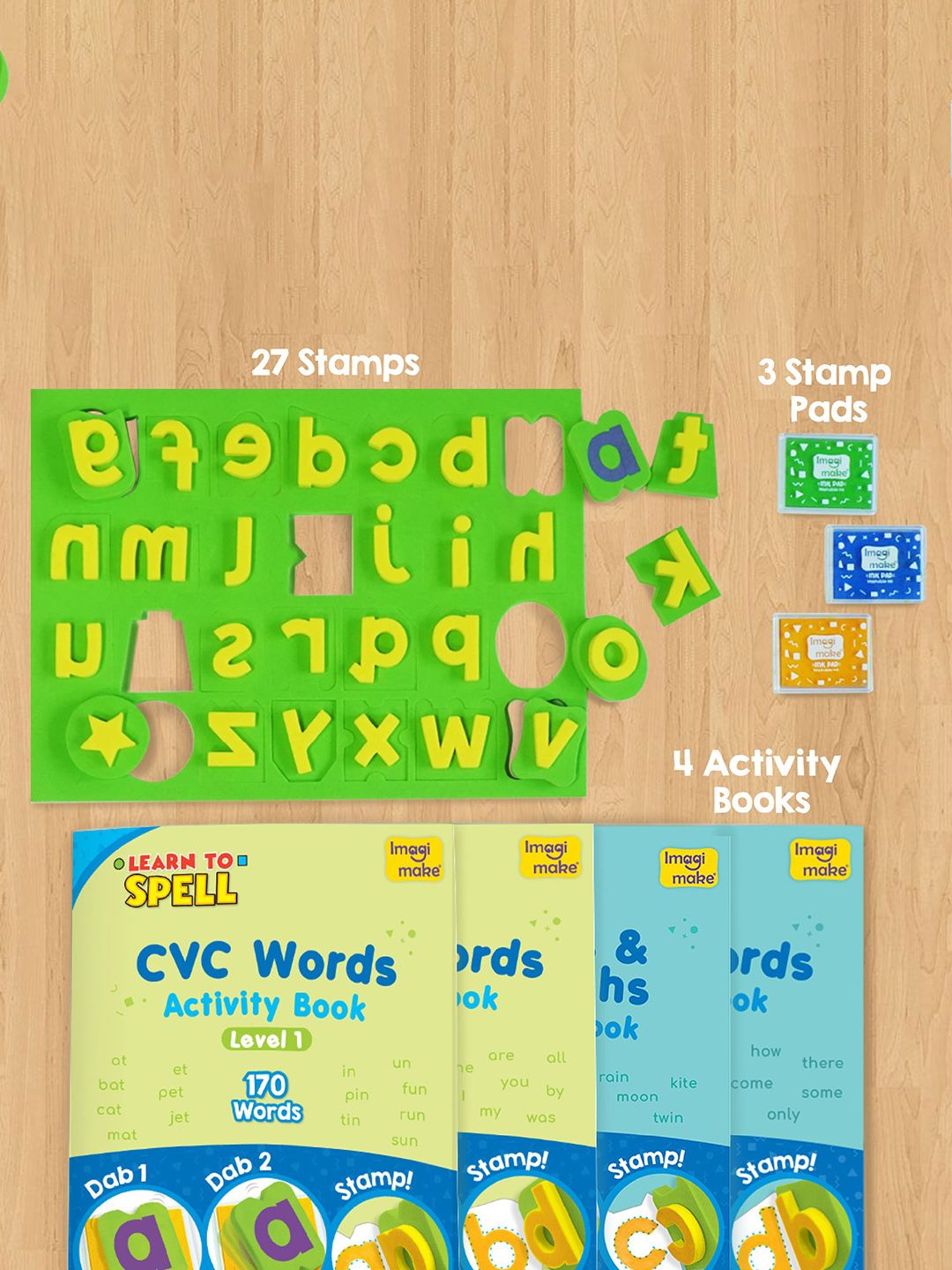 Imagimake Kids Blue & Green Lean to Spell Toys-picture-19
