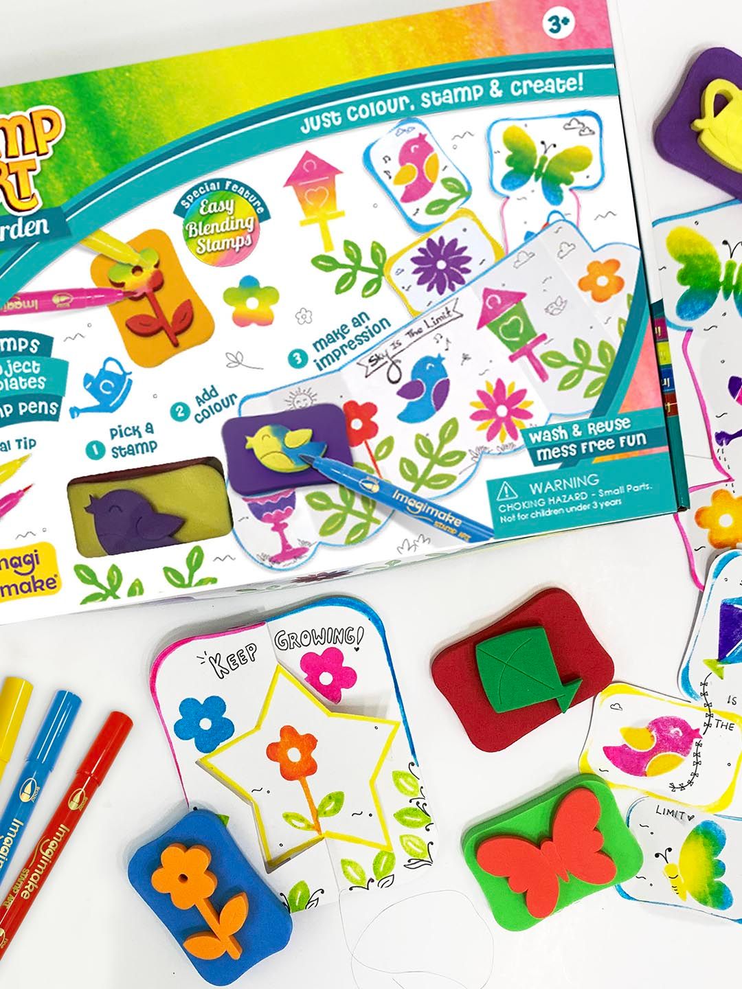 Imagimake Kids White & Blue Stamp Art Activity Toys and Games-image-36