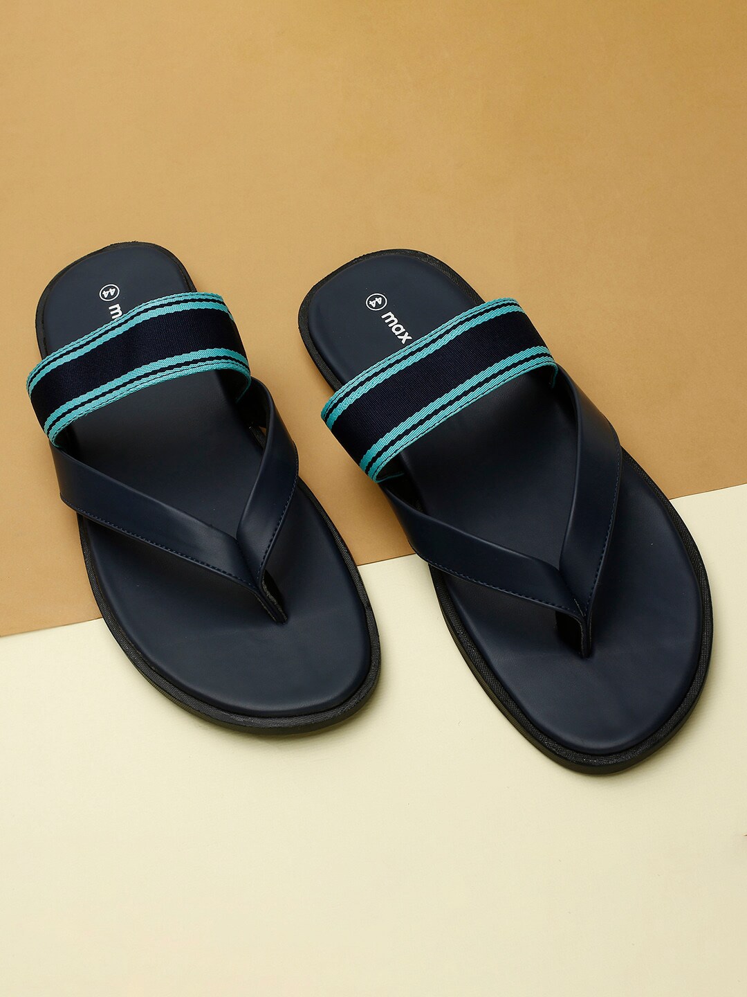 max Men Navy Blue Comfort Sandals