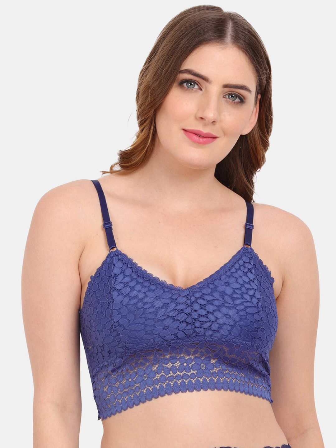 Amour Secret Blue Floral Bralette Bra