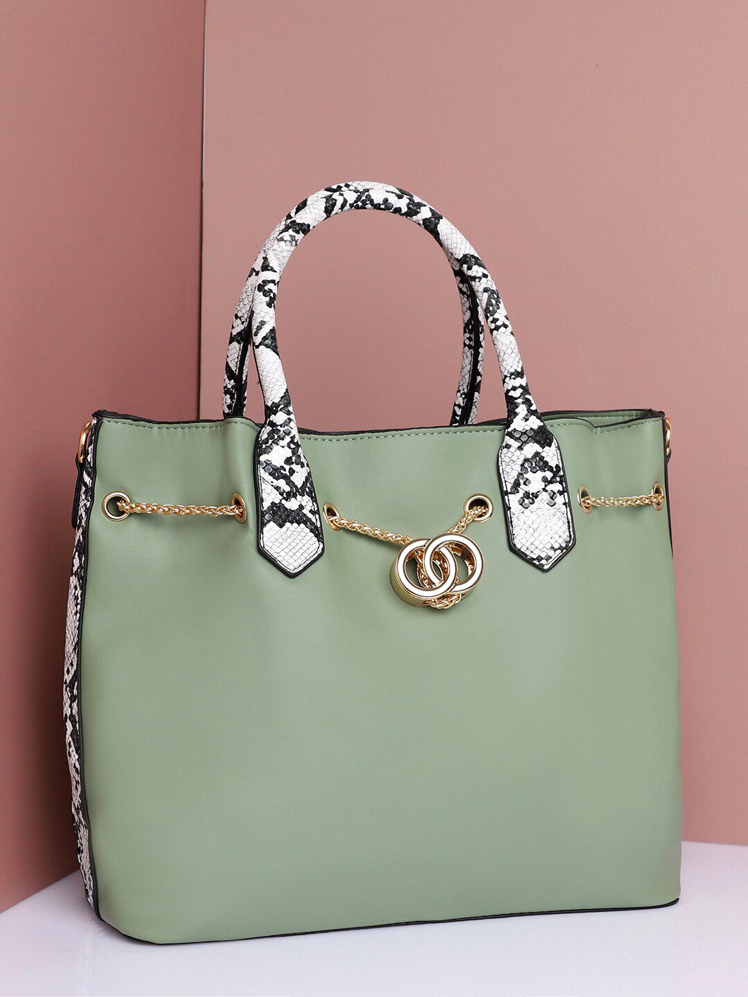 HAUTE SAUCE Green Structured Handheld Bag-picture-10