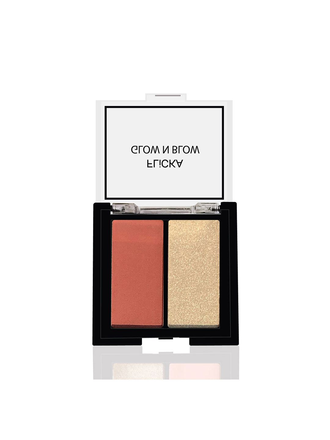 FLiCKA Glow N Blow Blusher Highlighter Reddish Pink Metallic Brass Contour Palette - Shade 2 Extra Ordinary-picture-34