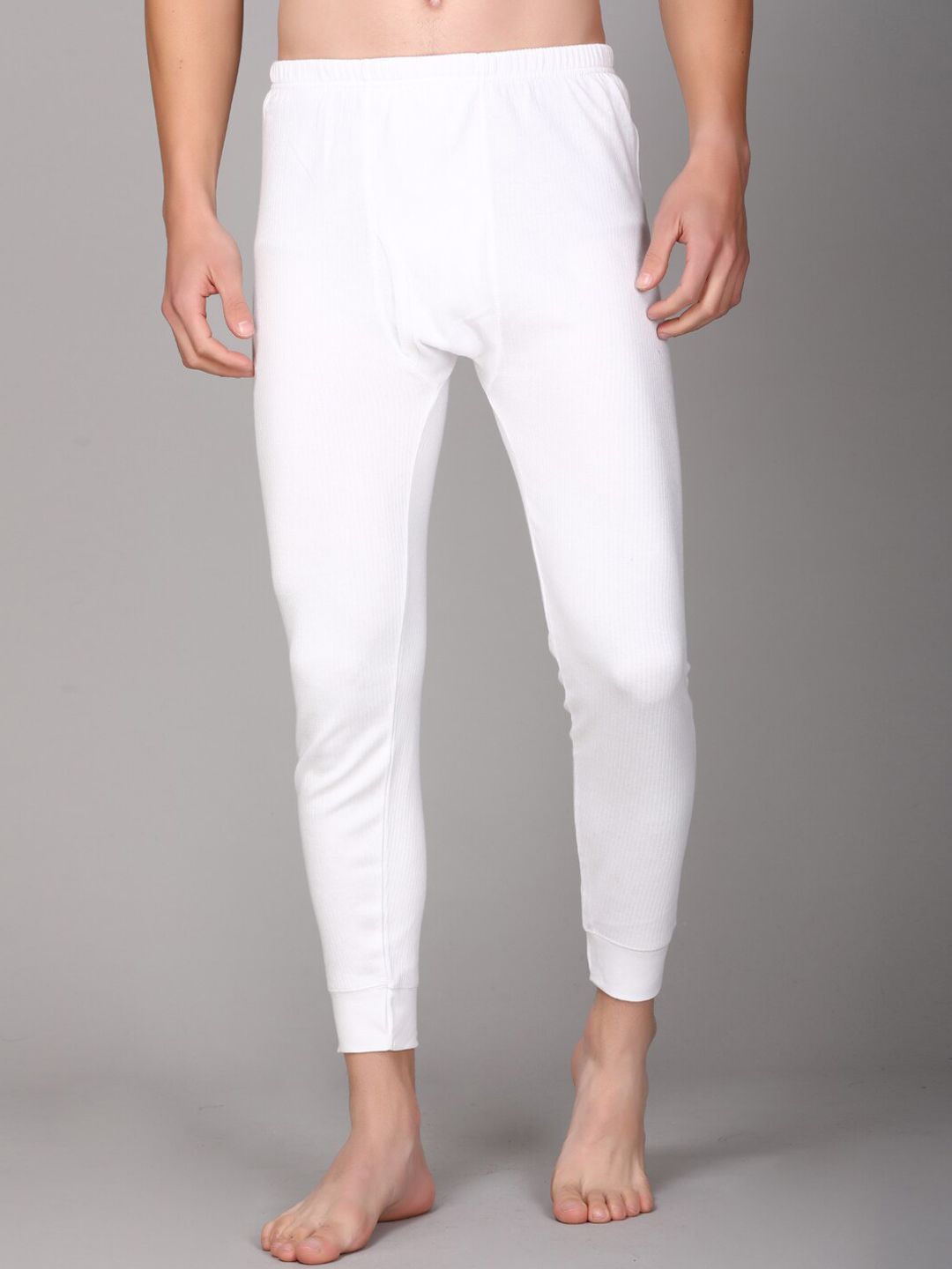 Aerowarm Men White Solid Thermal Bottom-image-37