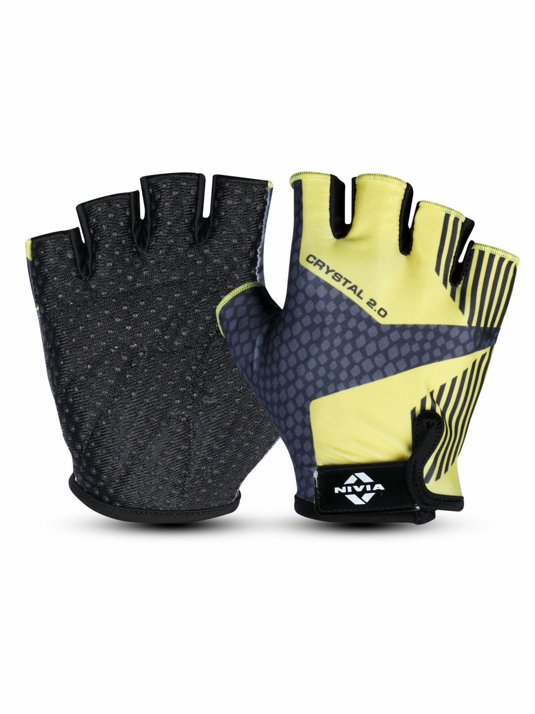 NIVIA Unisex Black & Yellow Fitness Gloves-picture-20