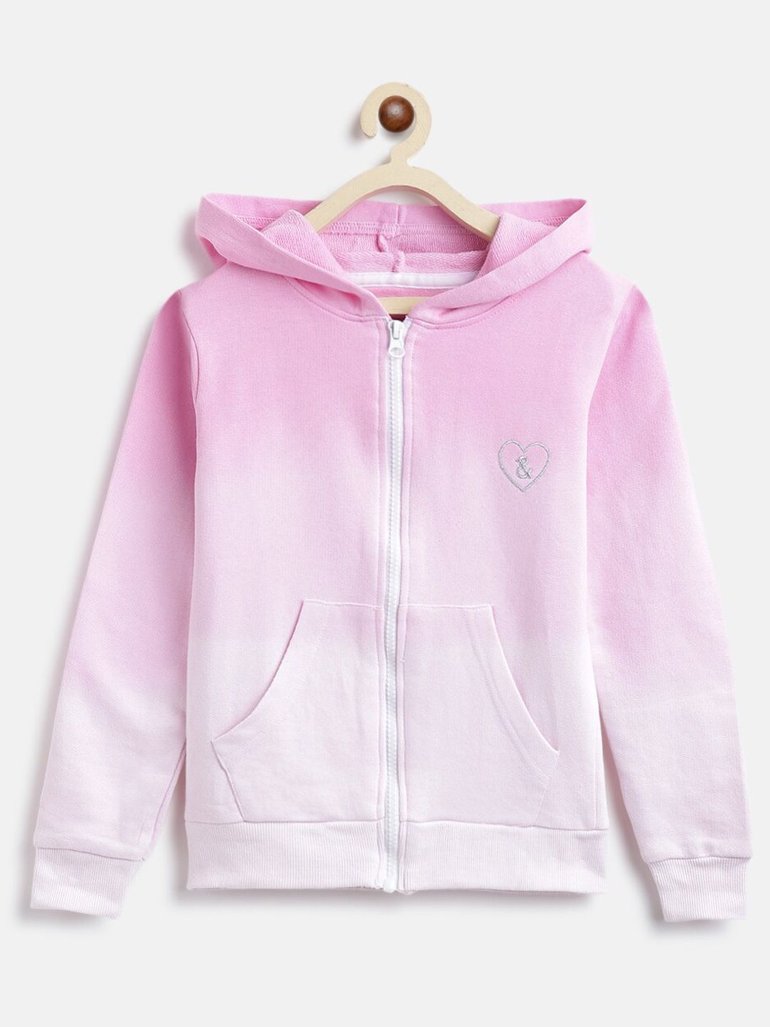 TALES & STORIES Girls Pink Hooded Cotton Sweatshirt-picture-31