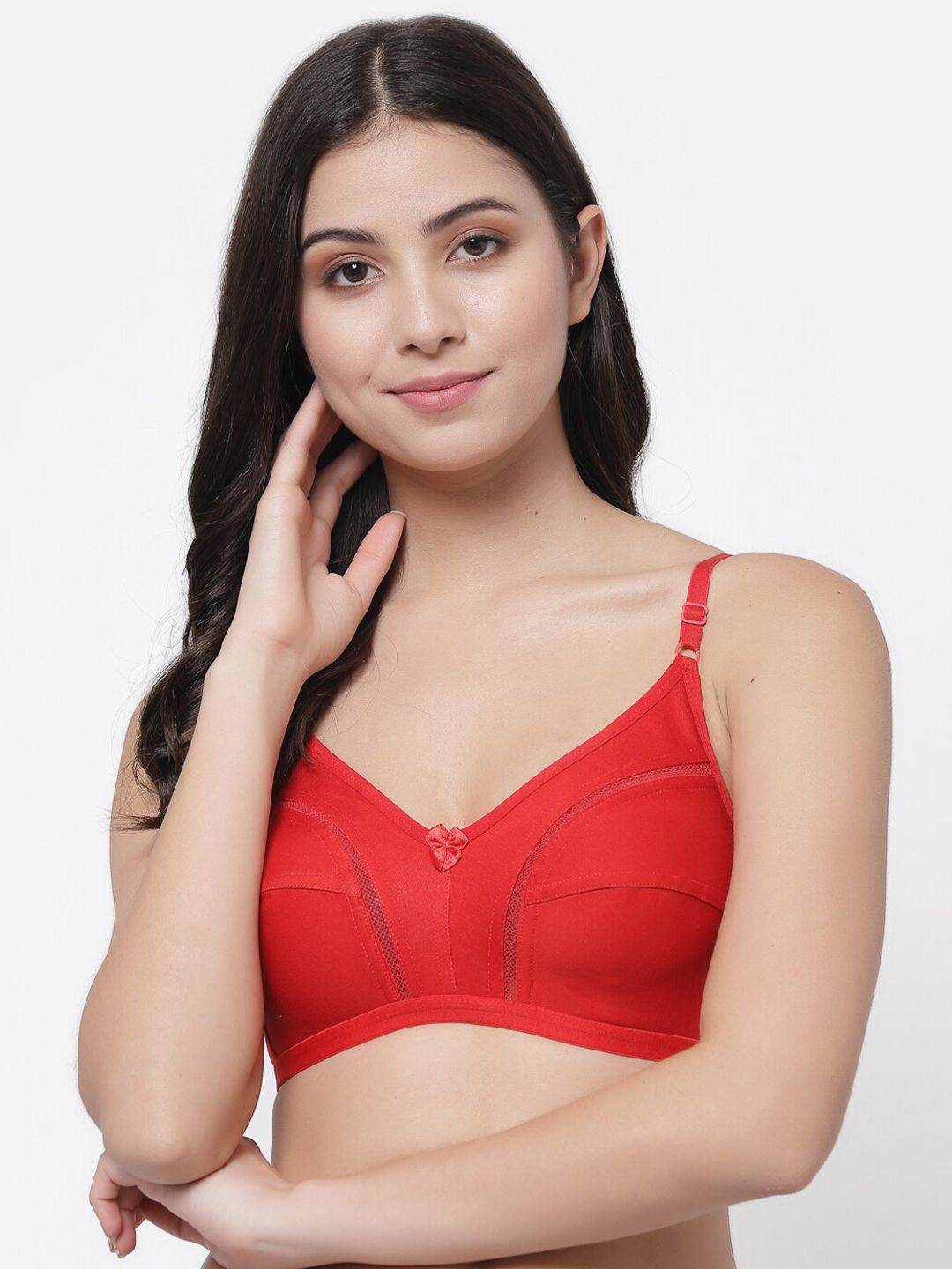 College Girl Red Non Padded Minimizer Bra-picture-34