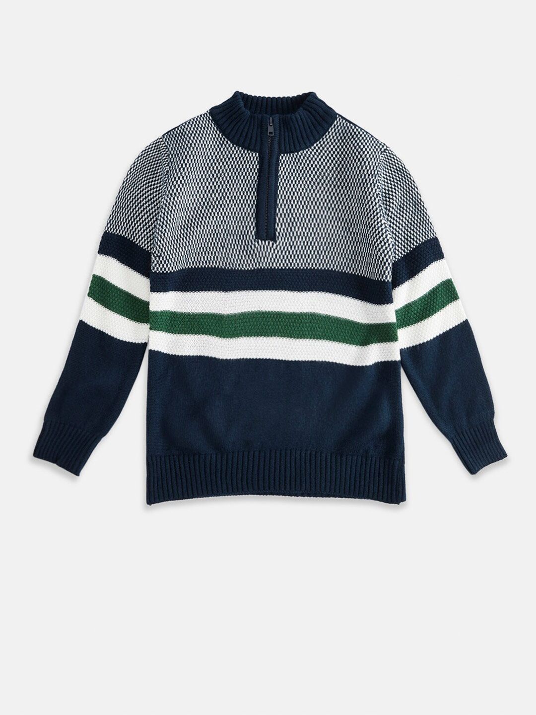 Pantaloons Junior Boys Navy Blue Striped Sweatshirt-picture-41