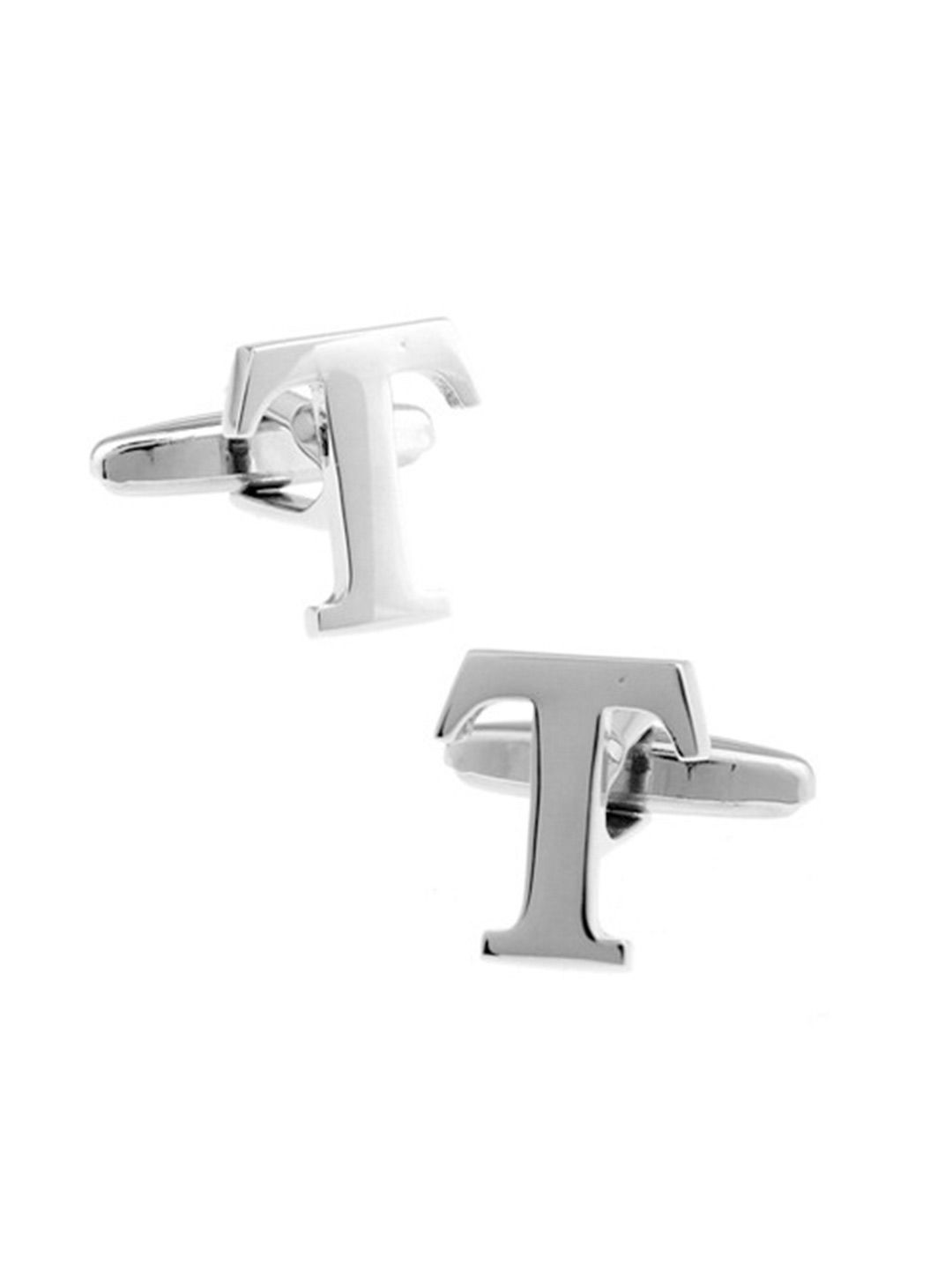 The Tie Hub Silver-Toned Alphabet T Cufflink-image-36