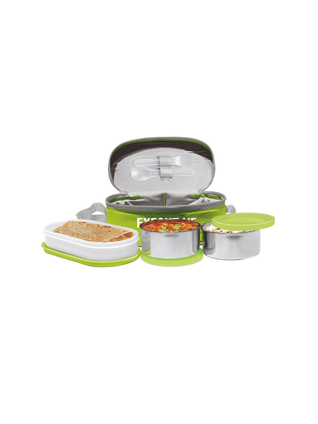 Milton Set of 3 Green Executive Lunch Insulated Tiffin Containers 280 ml, 280 ml, 500 ml-picture-15