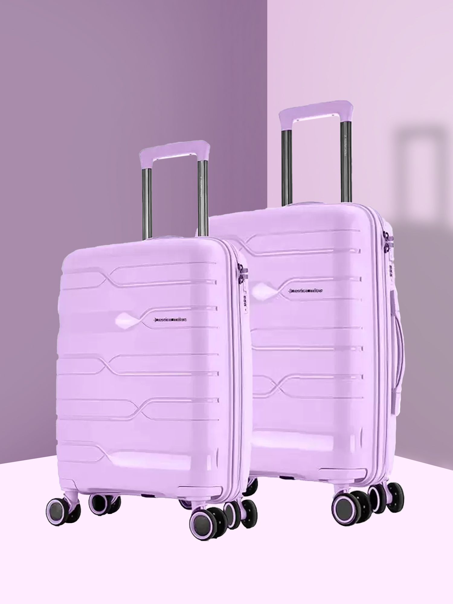 Nasher Miles Set Of 2 Purple Textured Hard-Sided Trolley Suitcases-picture-42