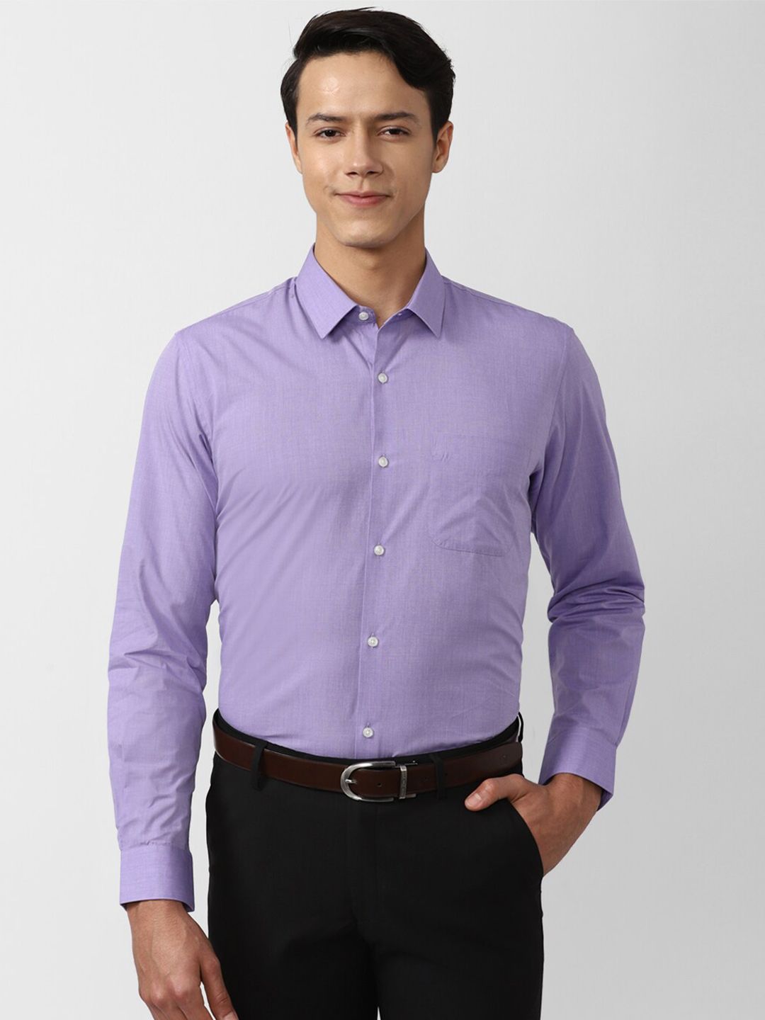 Peter England Men Purple Formal Shirt