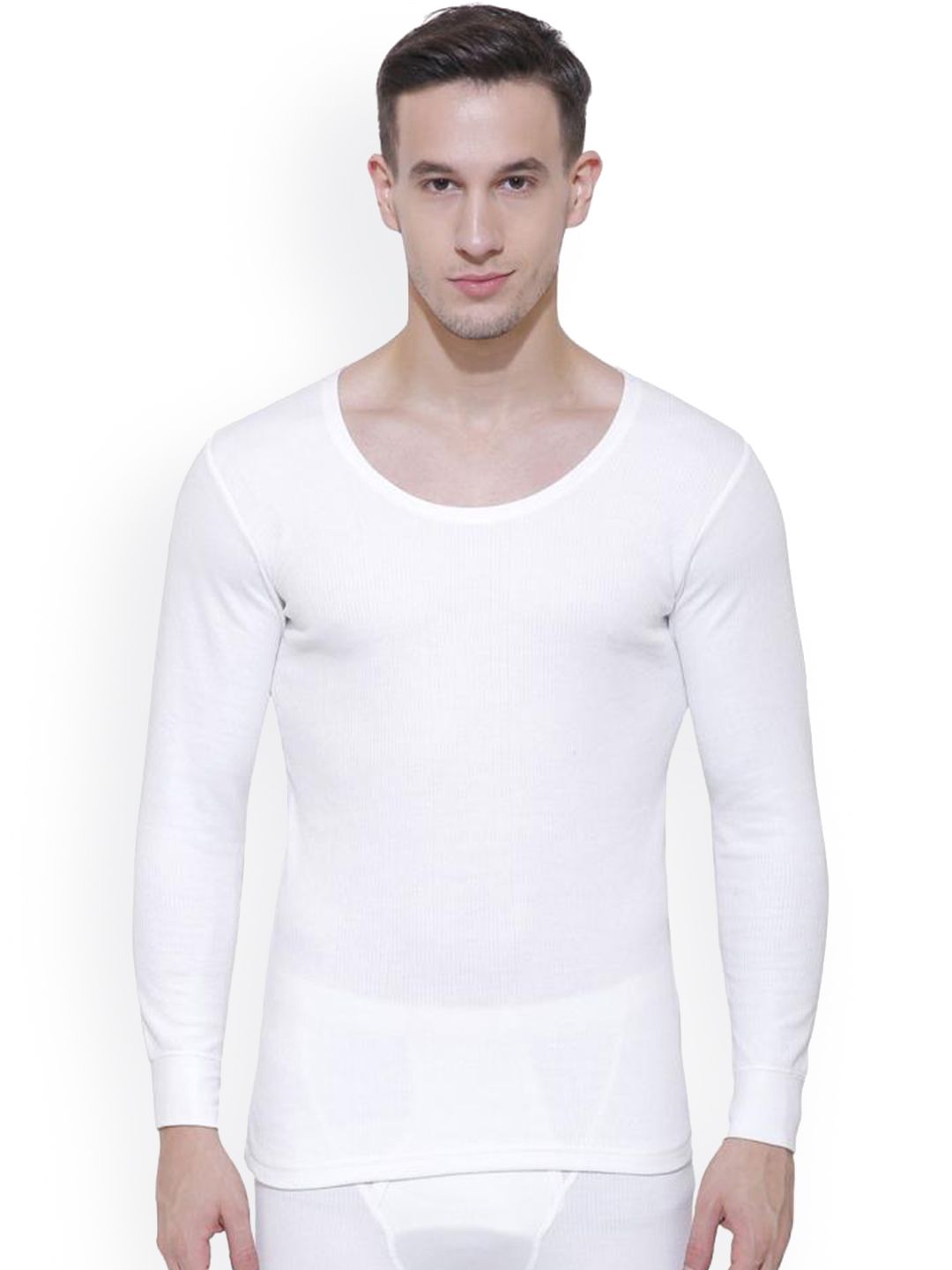 DYCA Men Off White Solid Cotton Thermal Tops-picture-8