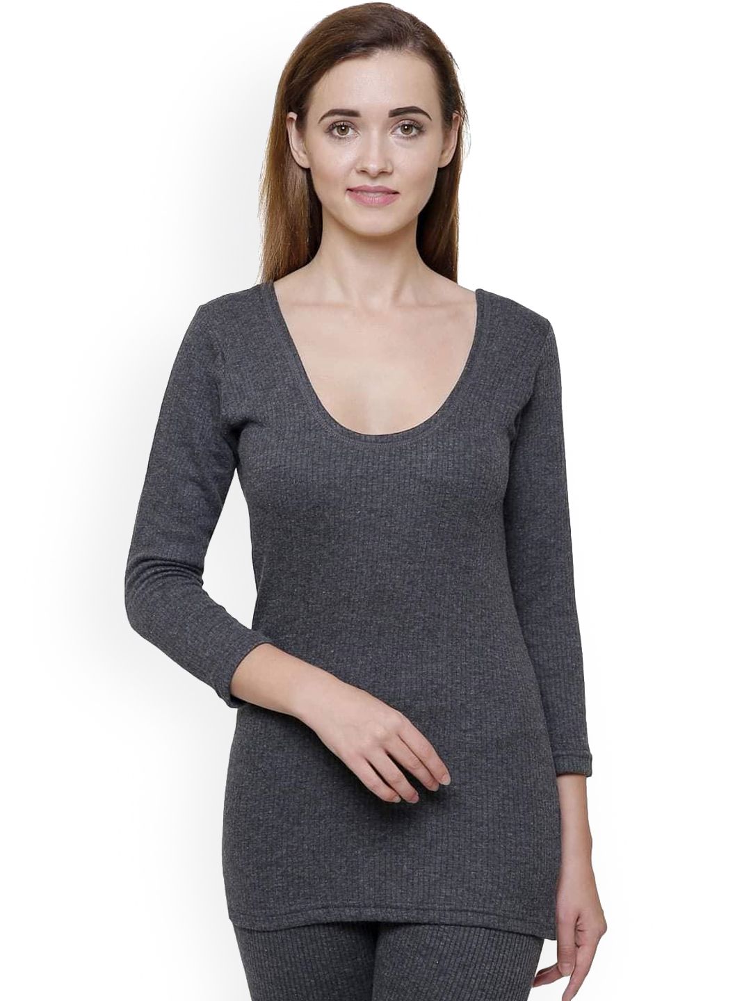 DYCA Women Grey Solid Cotton Thermal Tops-picture-16