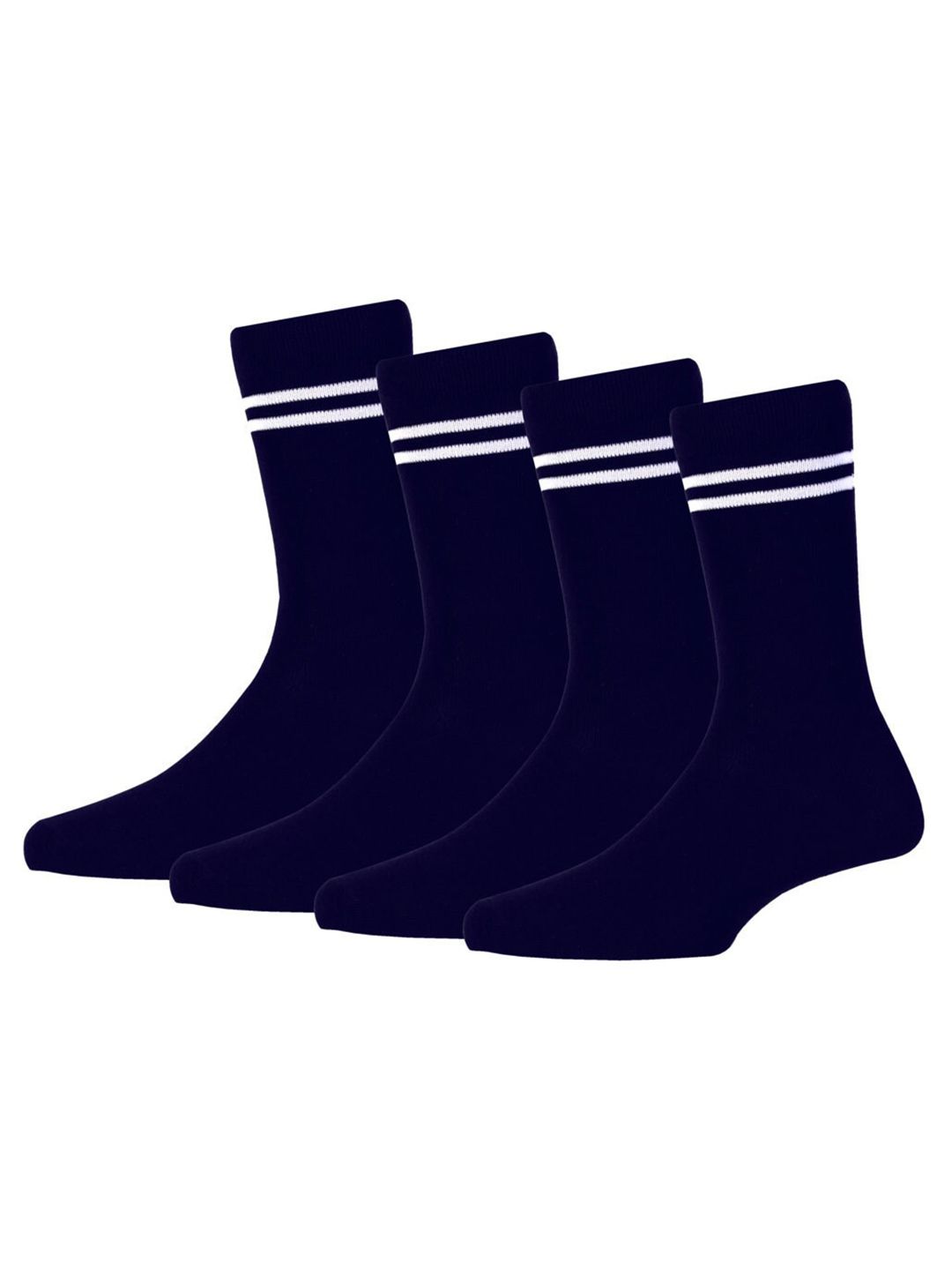 RC. ROYAL CLASS Kids Pack Of 4 Navy Blue Striped Calf-Length Socks-picture-12