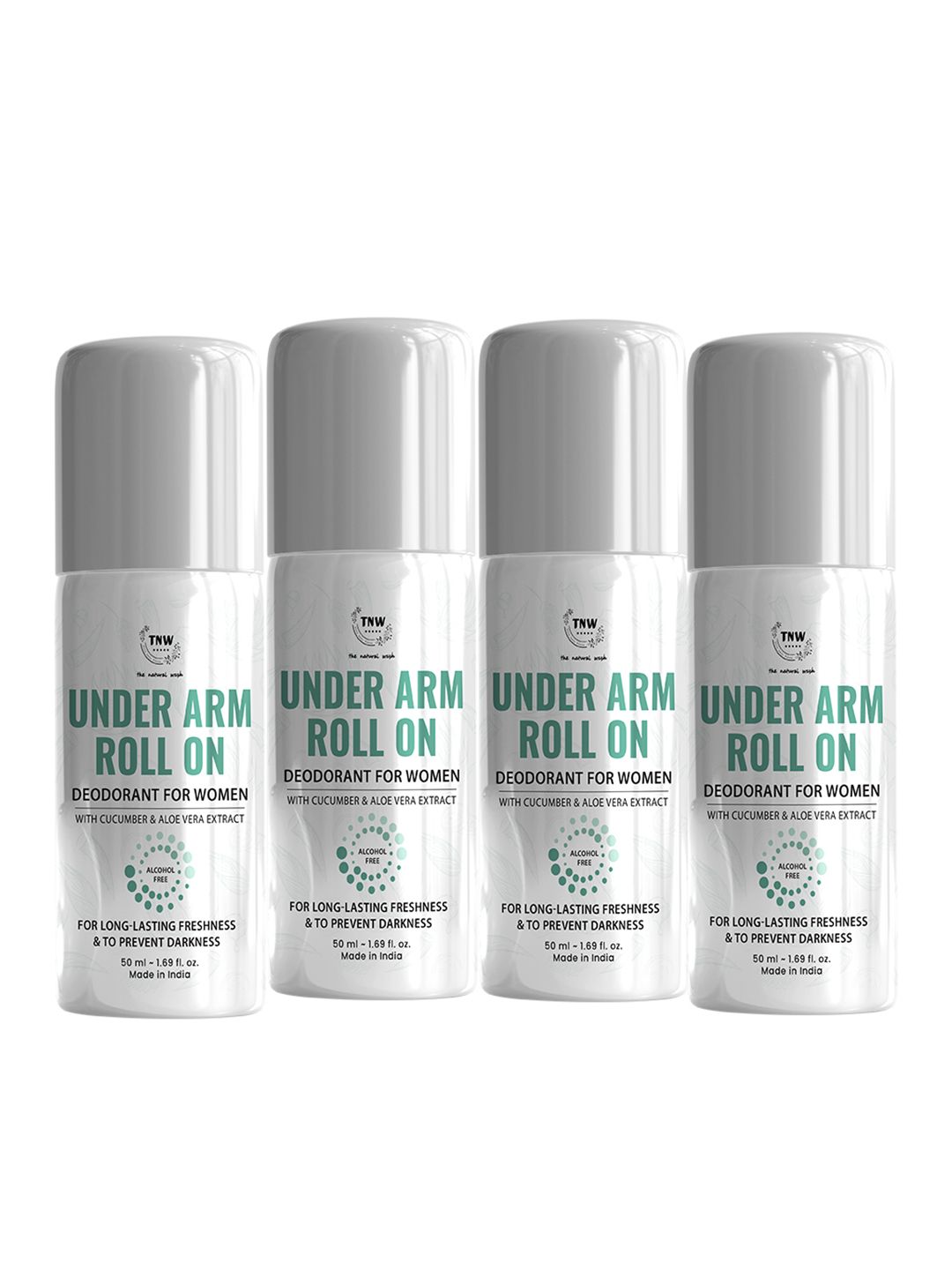 TNW the natural wash Set of 4 Cucumber Aloe Vera Under Arm Roll On Deodorant 50ml Each-picture-57