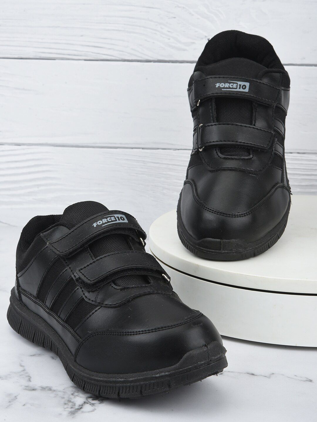 Liberty Kids Black Solid Velcro Casual Shoes-image-23