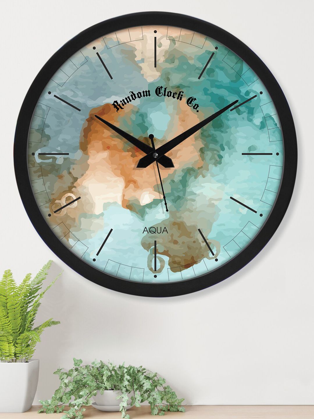RANDOM Black & Blue Printed Contemporary Wall Clock-image-9