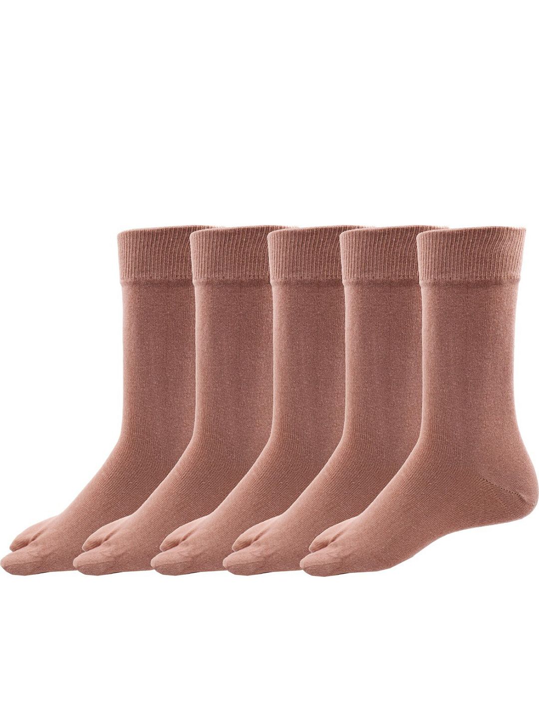 RC. ROYAL CLASS Women Pack Of 5 Solid Calf-Length Cotton Thumb Socks-picture-31