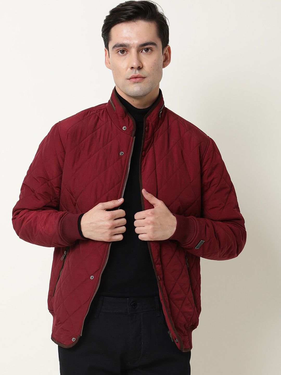 RARE RABBIT Men Red Quilted Jacket