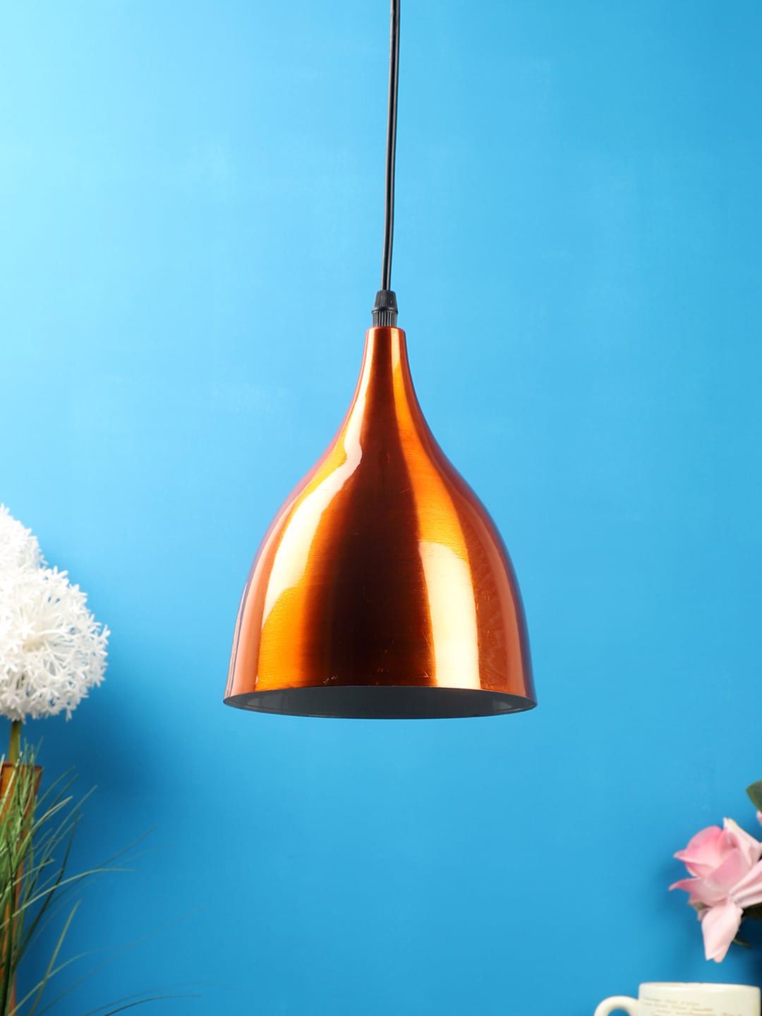 foziq Orange & Brown Solid Ceiling Lamp-picture-12