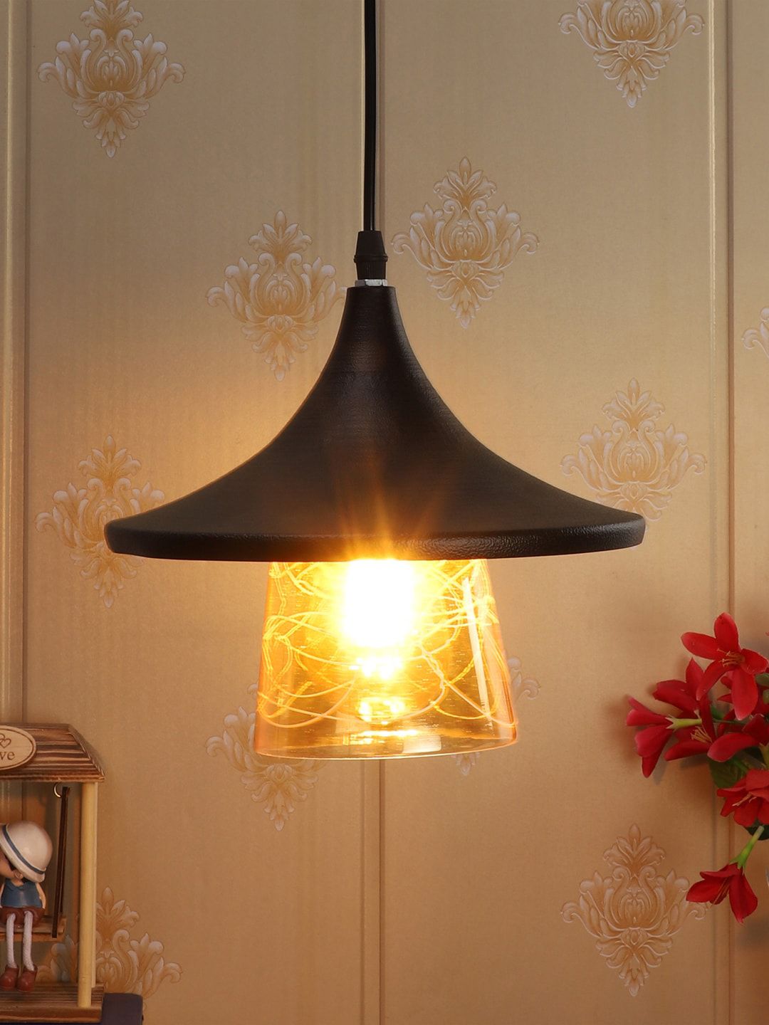 foziq Gold-Toned & Black Solid Ceiling Lamp-picture-18