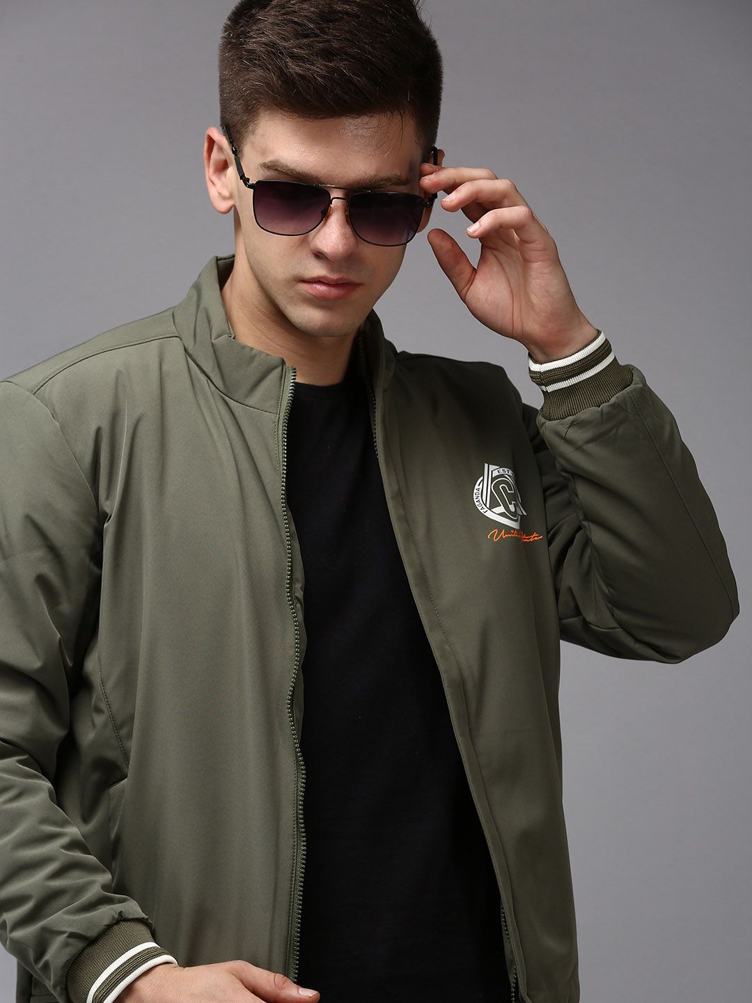 SHOWOFF Men Olive Green Water Resistant Bomber Jacket Price History