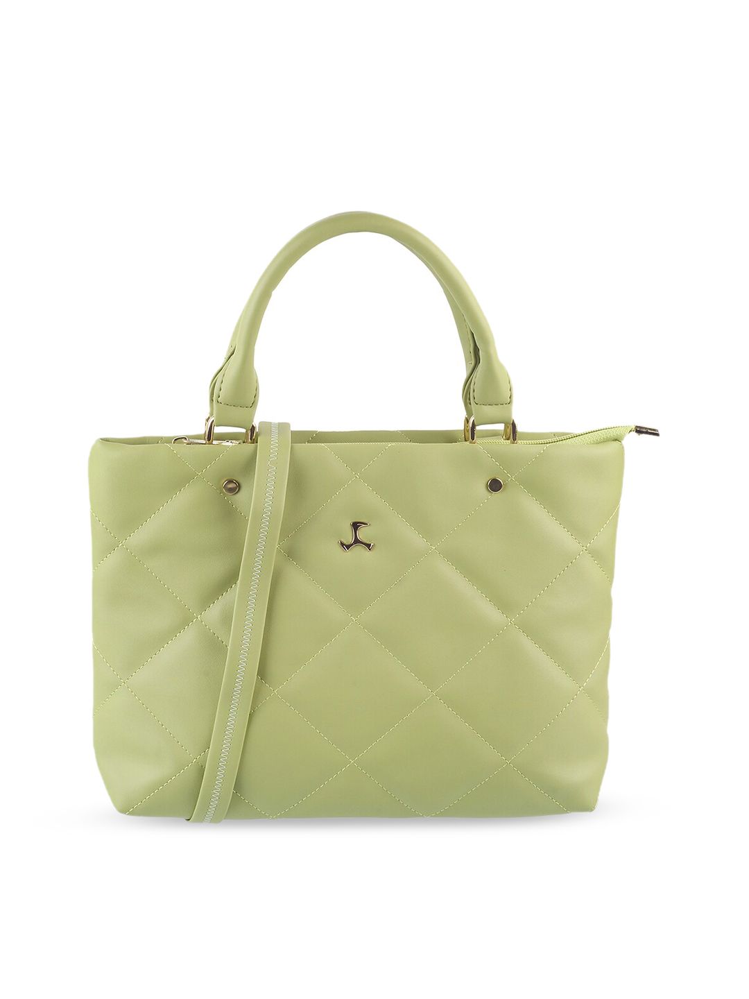 Mochi Green PU Structured Handheld Bag with Quilted-picture-28