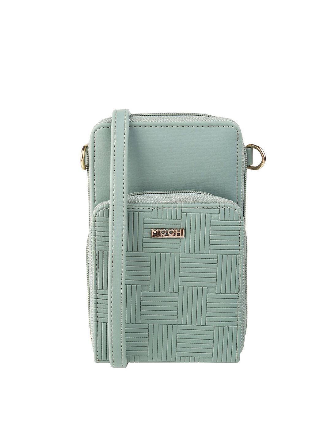 Mochi Women Green & Gold-Toned Geometric Zip Around Wallet-image-27