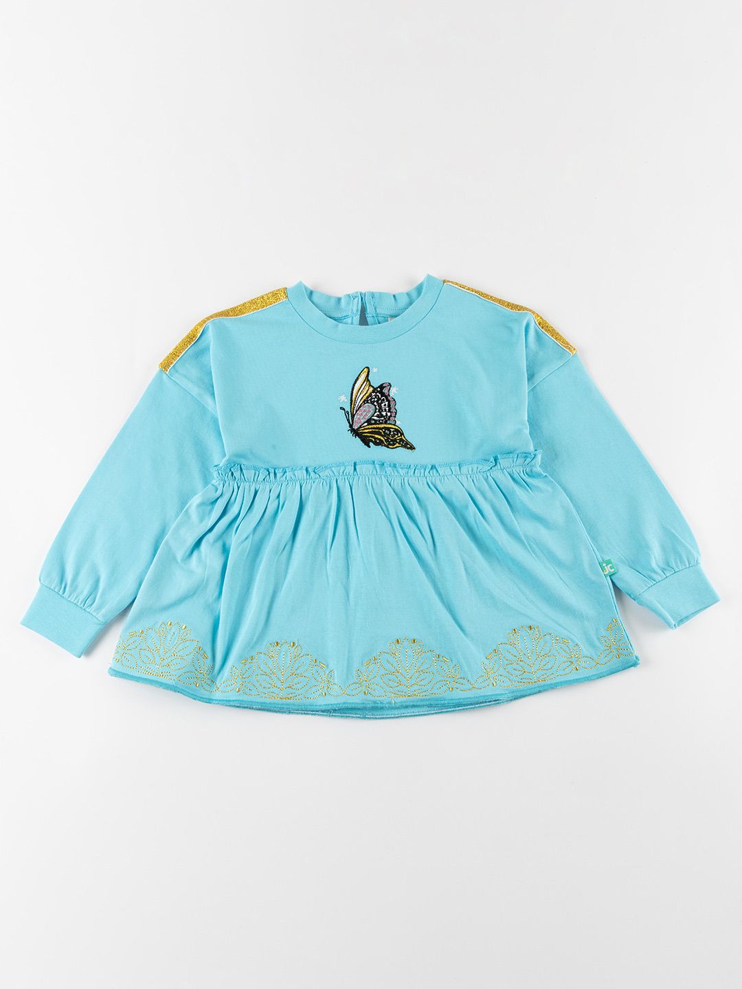 JusCubs Blue Conversational Printed Pure Cotton Empire Top-picture-57