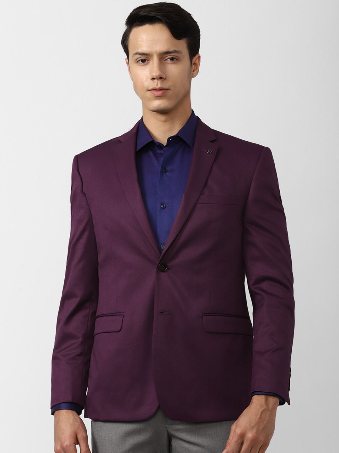 Van Heusen Men Lavender Slim Fit Solid Formal Shirt