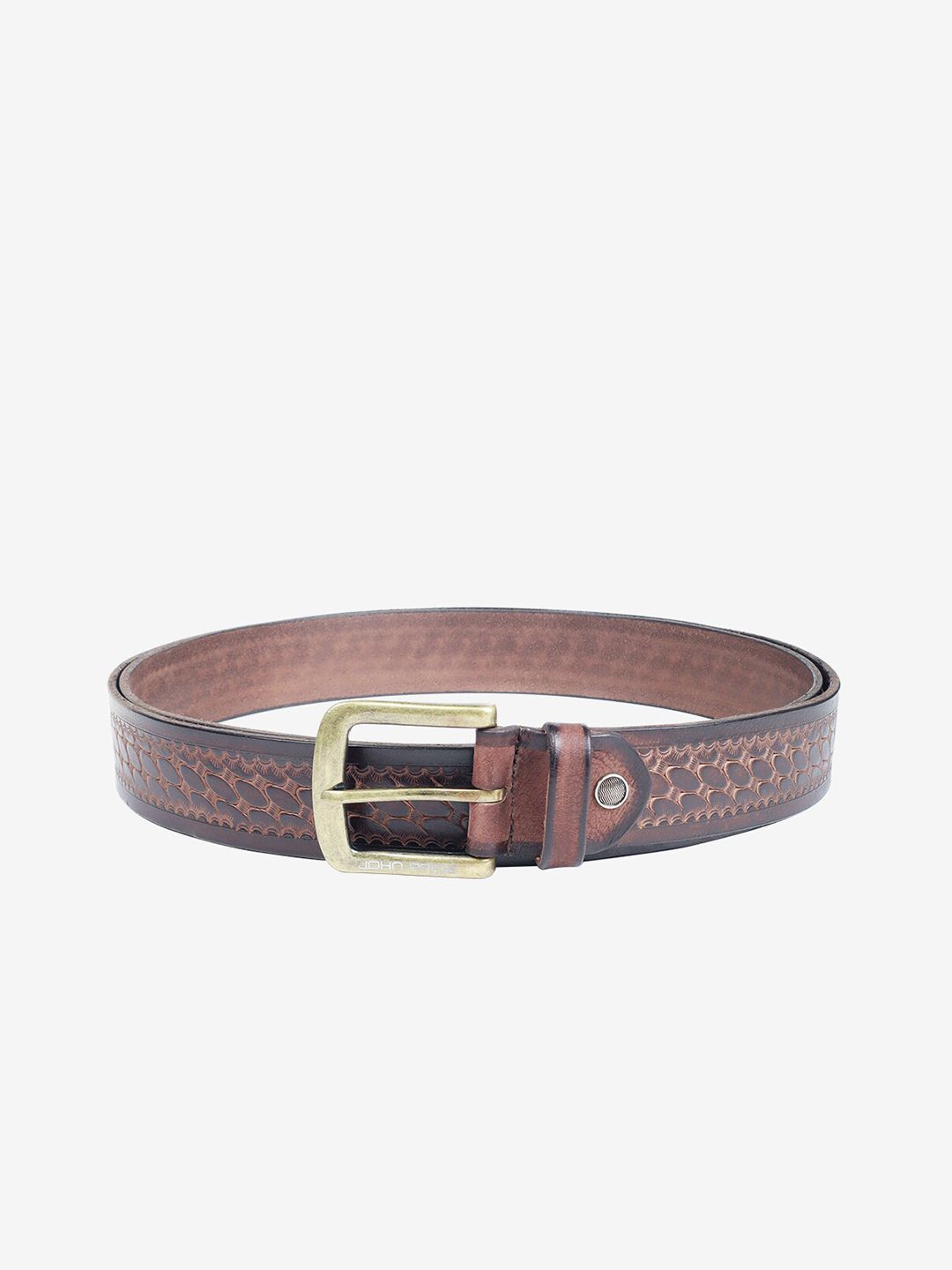 John Pride Men Plus Size Brown Textured Leather Belt-picture-28